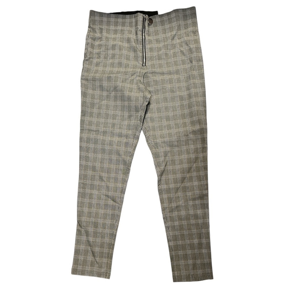 Zara Women's Plaid Hi-Rise Leggings Pants Size Large